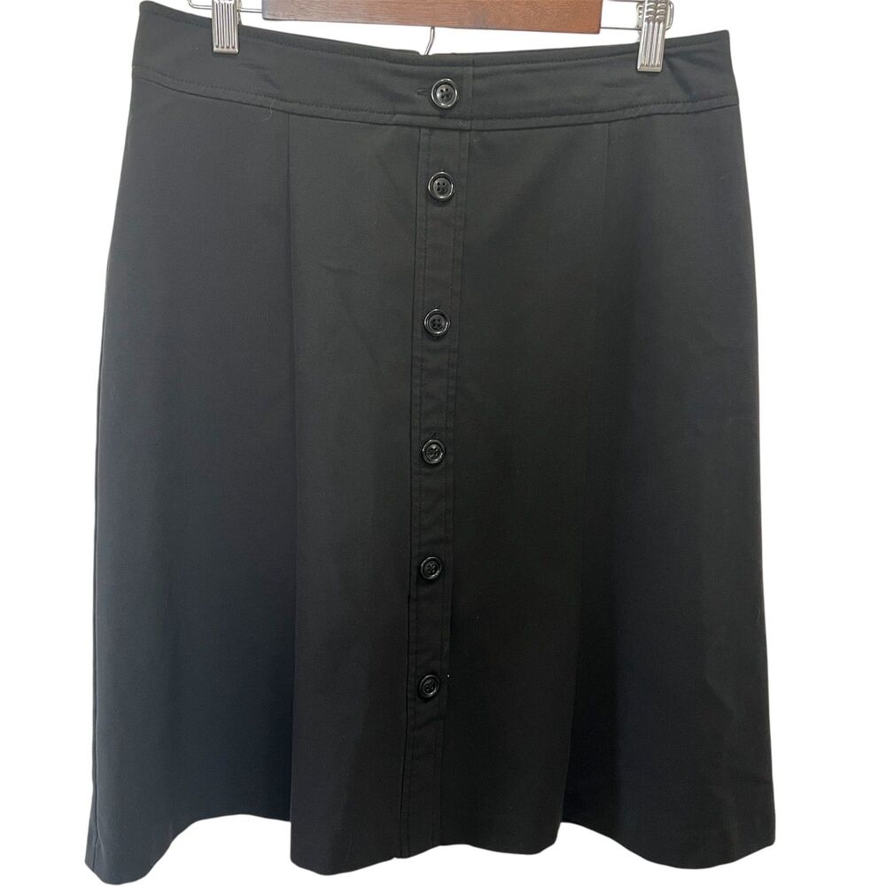 Counterparts Womens Button Down Black Skirt Size 10 Dark Academia Gothic Career